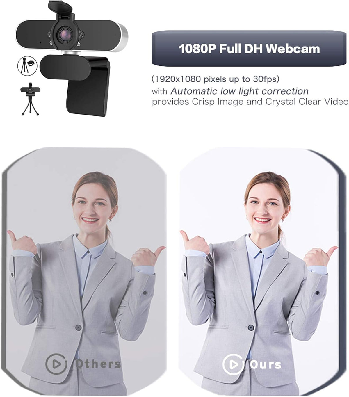 1080p HD USB Webcam with Microphone I407