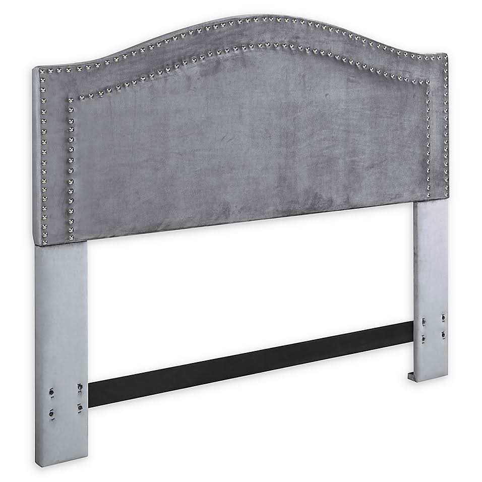 King Velvet Headboard in Grey M9367