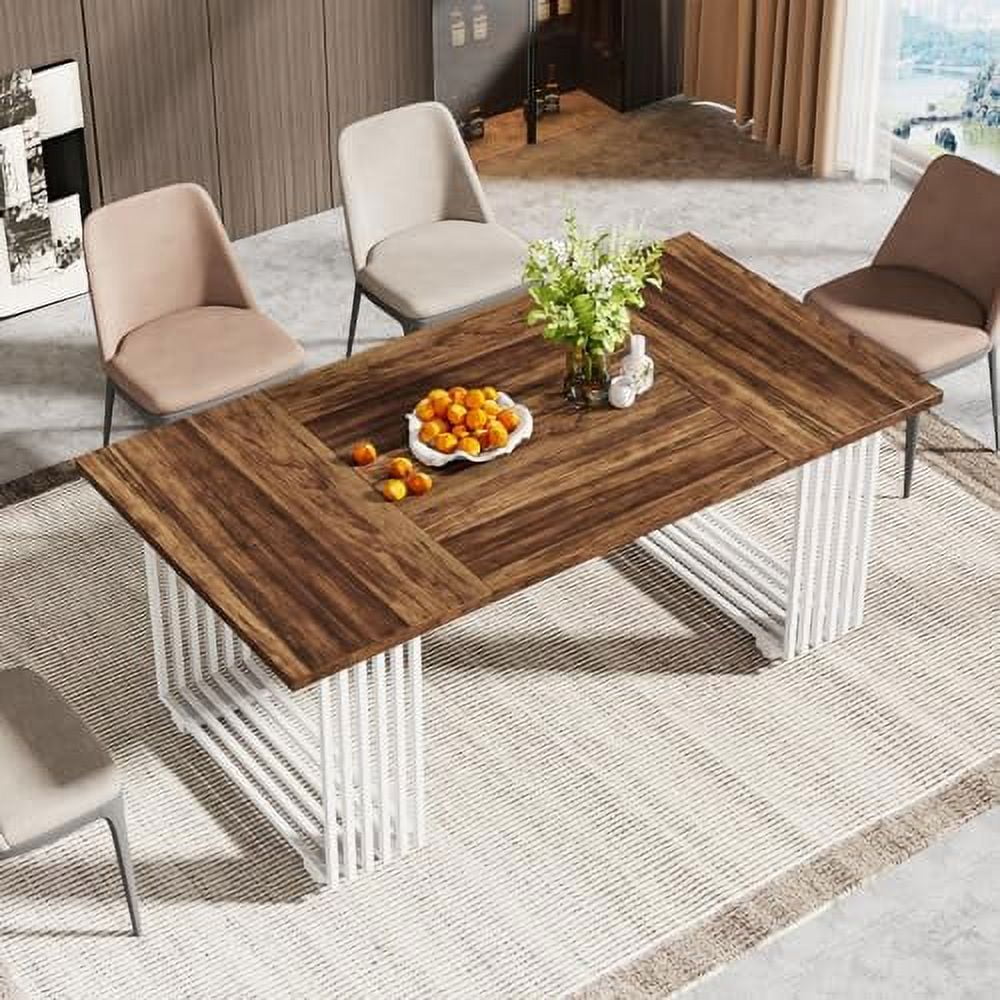 White 70.8 Inch Dining Table with Gold Metal Legs I8653