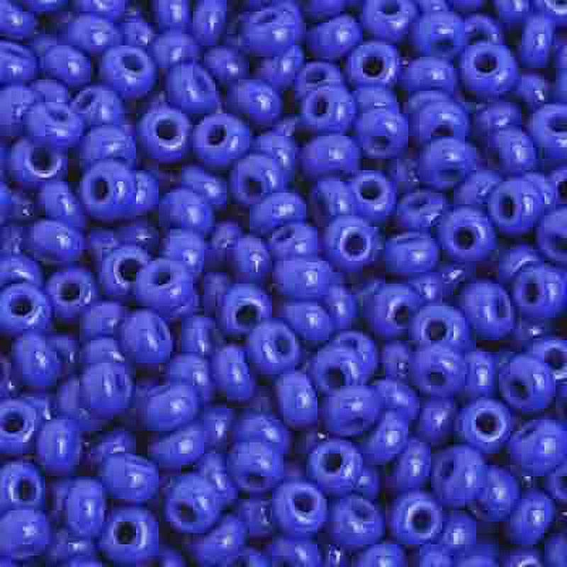 Czech Glass Seed Beads 8/0 Opaque Medium Royal Blue K335