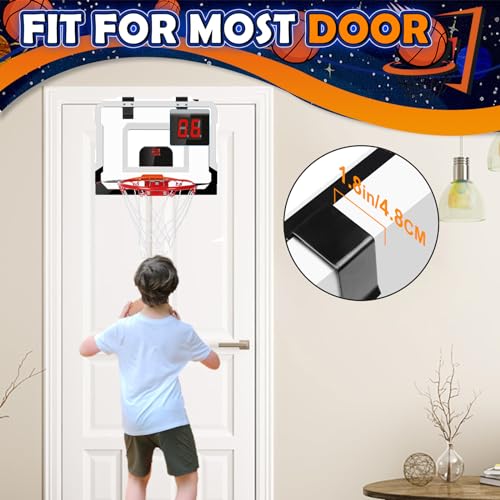 Over Door Basketball Hoop with 9 Inch Rim 4 Mini Basketballs C440596