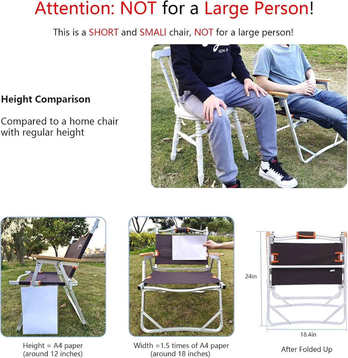 Camping Beach Chair, Heavy Duty Triangular Frame, Easy Folding with Portable Bag and Back Pocket, Dark Brown G79509