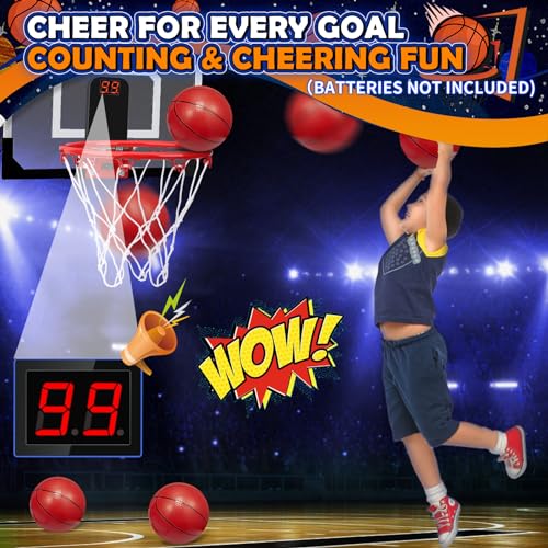 Over Door Basketball Hoop with 9 Inch Rim 4 Mini Basketballs C440596
