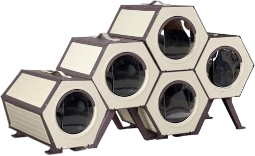 Weatherproof Insulated Cat House with Escape Door (4 Sets) N7704