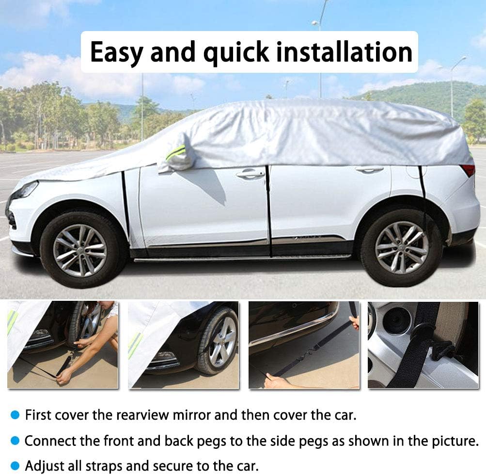 Half Car Cover Cotton All Weather Waterproof Universal D18629