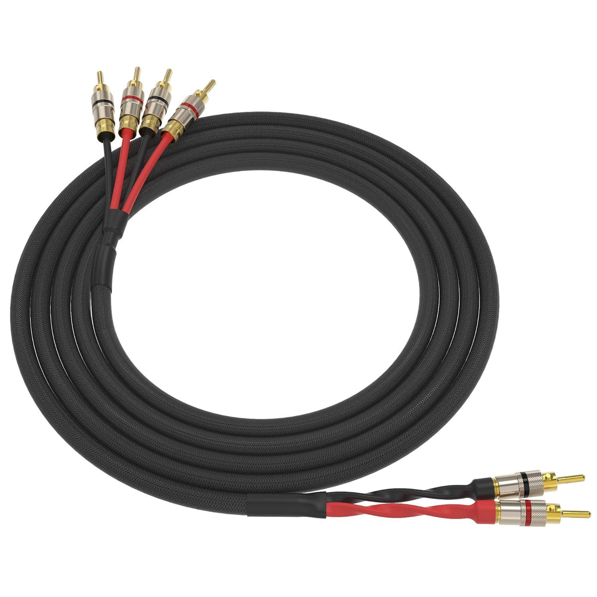 Black Gold Plated Locking Banana Speaker Cable 15 Feet X65432