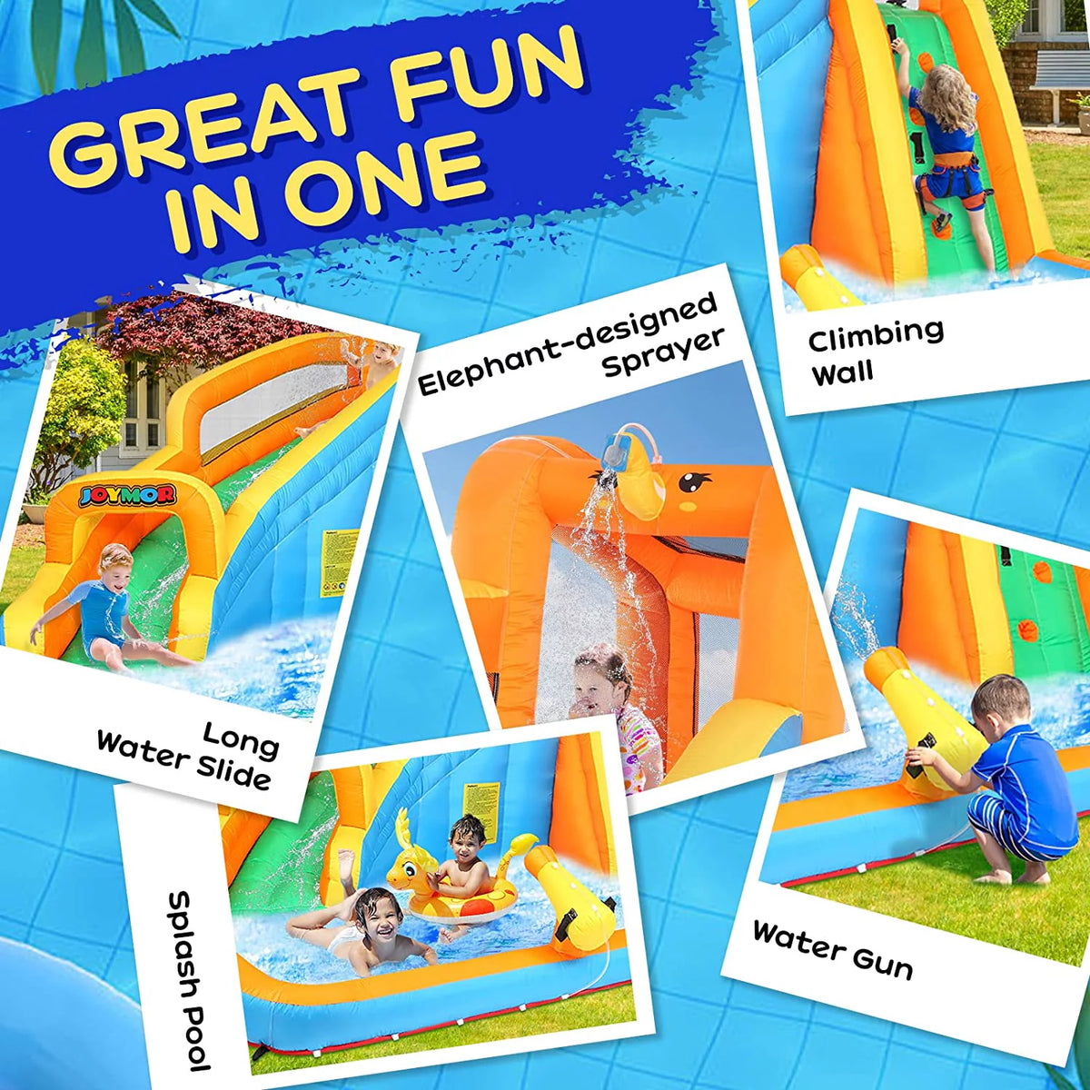 Inflatable Water Slide Bounce House with Splash Pool M66446