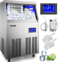 110V Commercial Ice Maker with 33LBS Bin and Electric Water Drain Pump G750978