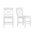 White Wood Dining Chair with Cross Back (Set of 2) E8906