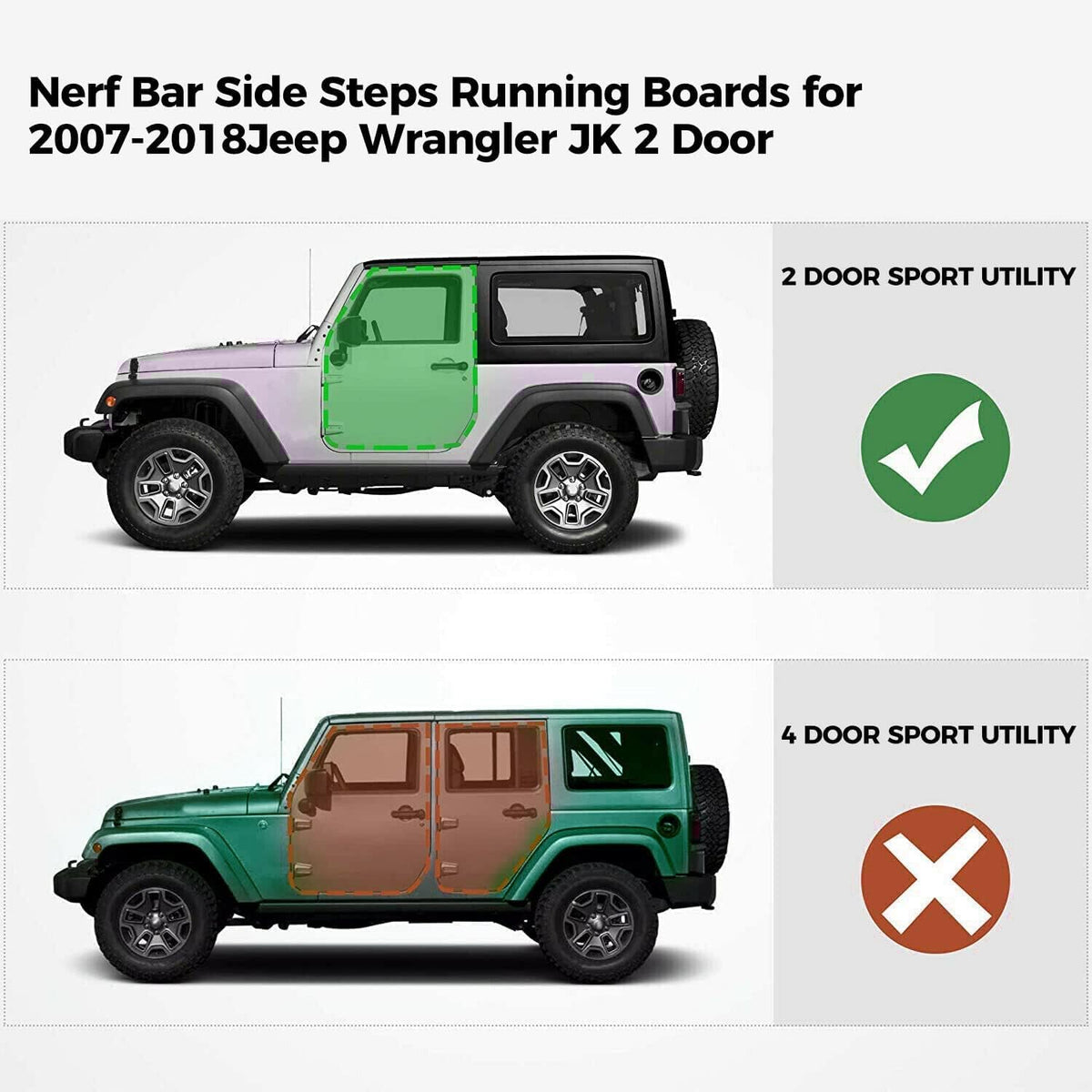 Black Steel Running Board Step Rails Z260154