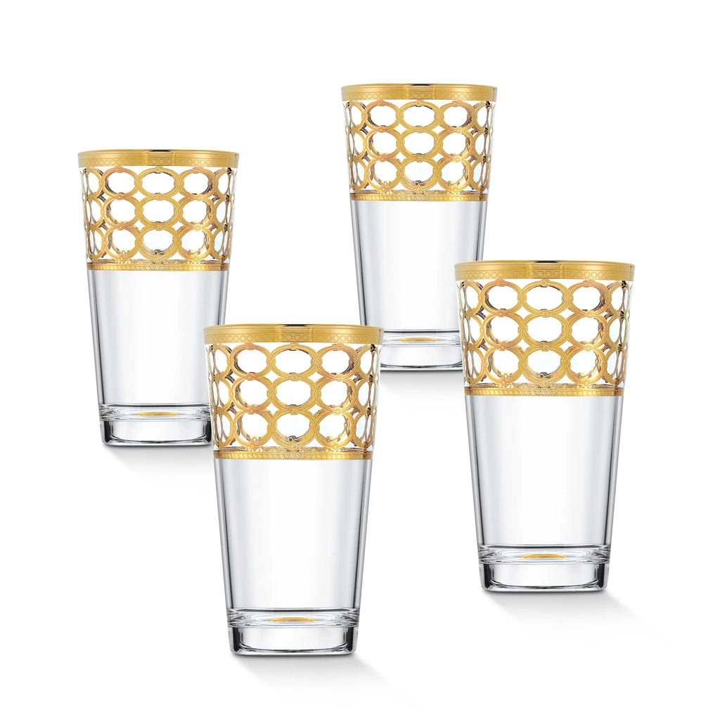 Gold Ring High Ball Set of 4 L909