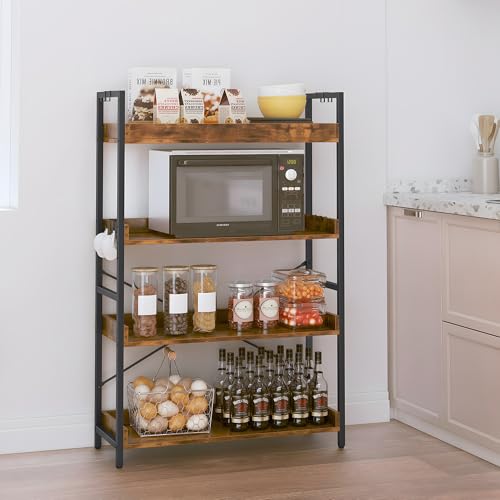 Adjustable 6 Tier Wood and Black Metal Bookcase L523520