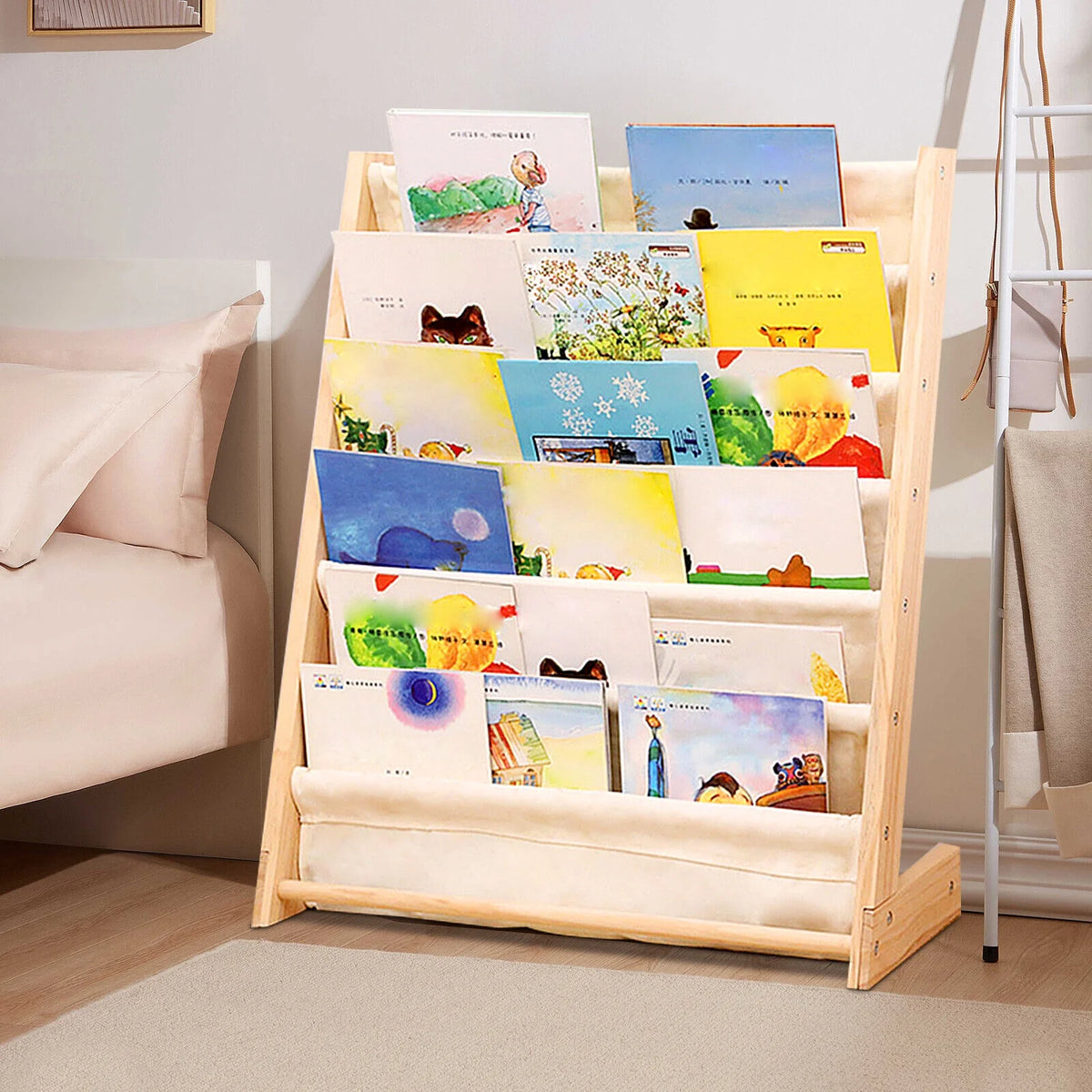 Wooden Bookcase Storage Organizer N653