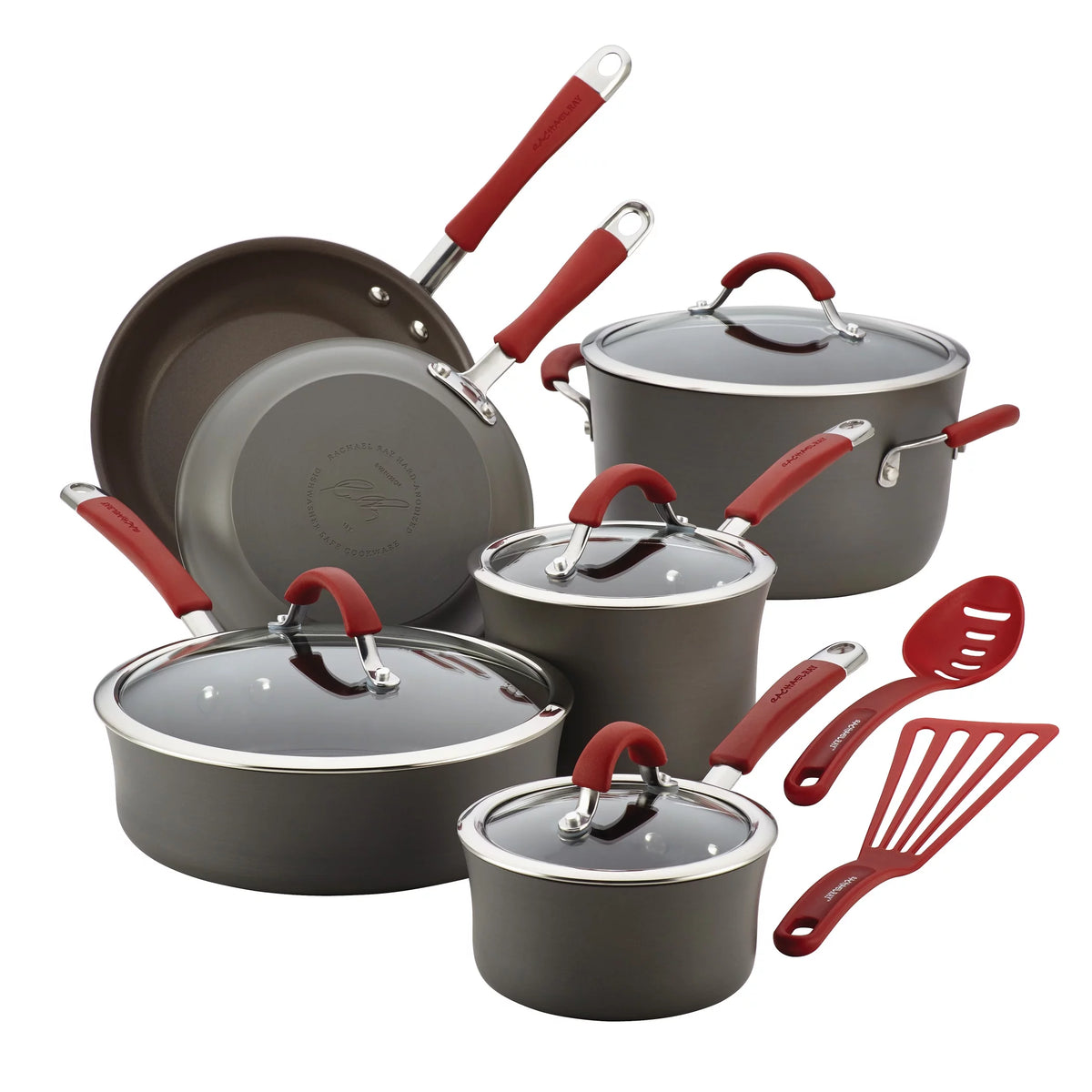 12 Piece Hard-Anodized Aluminum Nonstick Cookware Set N333