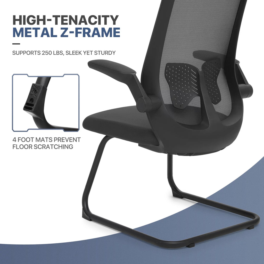 Black Set of 2 Mesh Office Chair with Lumbar Support V530987
