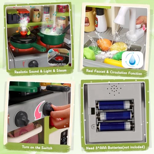 Green Kids Kitchen Playset with Sound and Light O77155