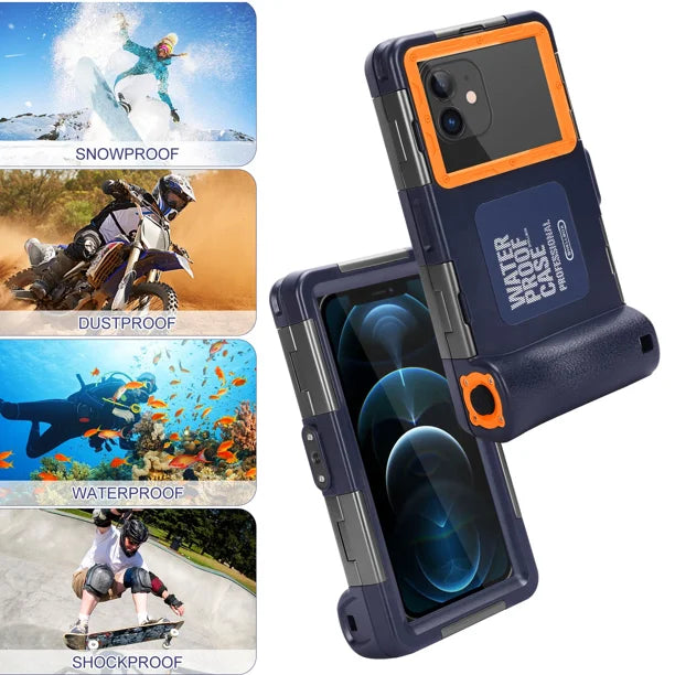 Waterproof Protective Case for Phones Up to 6.9 Inch with Lanyard L468224