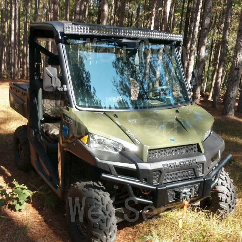 LED Light Bar Mount Windshield Kit 50 288W Curved Front Pillar Side 2x 18W 3 Cube Lights Brackets w/ 2x Wiring Kit Full Size Pro-Fit Cage Upper For 2013-2021 Polaris Ranger XP 1000 900 570 Q3661