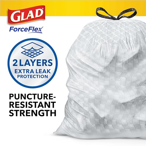 13 Gallon White Drawstring Trash Bags, 110 Count R8788