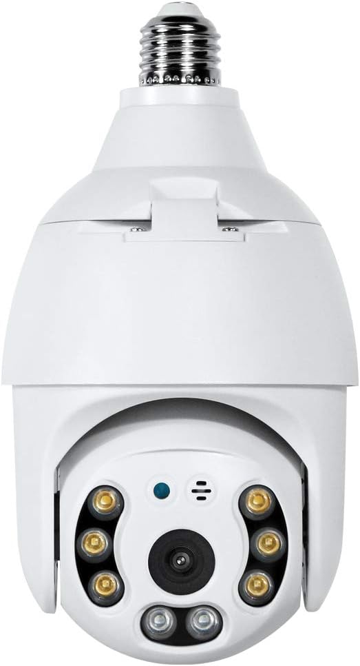 2K 3.0MP Wireless PTZ Security Camera with E27 Light Bulb Connector, Pack of 2 H198541