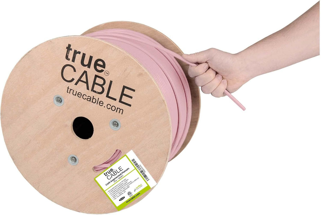 1000ft Black 23AWG 4 Pair Solid Bare Copper Bulk Ethernet Cable X12793