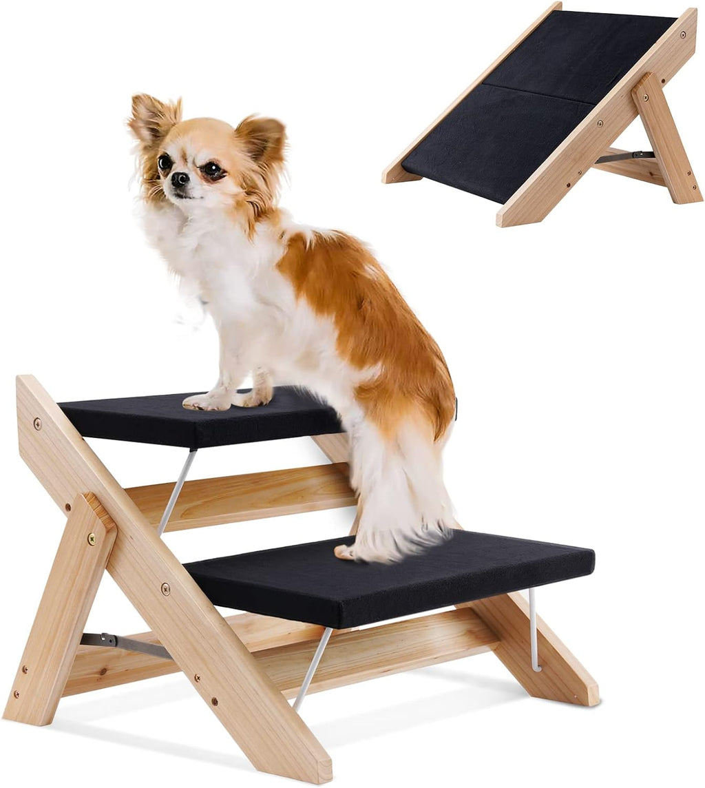 2 in 1 Foldable Wooden Non Slip Pet Stairs T500