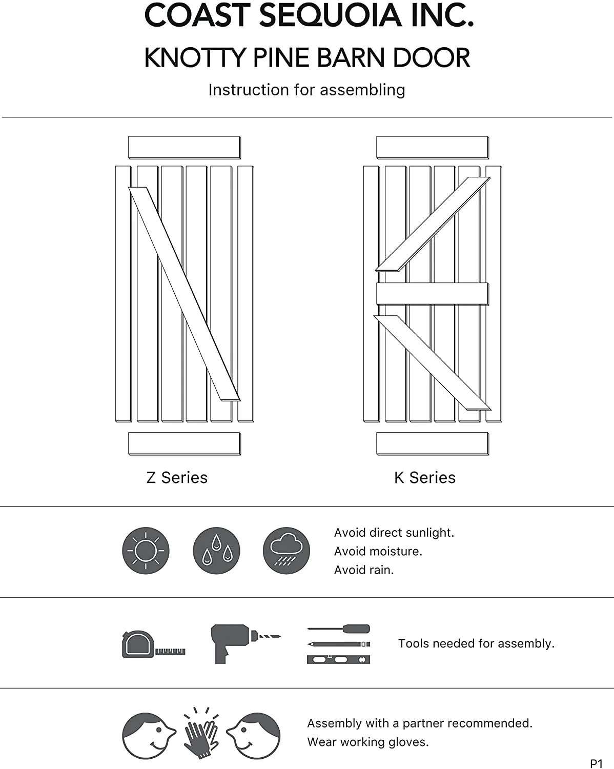 38 in x 84 in Knotty Wood Sliding Barn Door U765