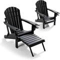 Blue Folding Adirondack Chair with Ottoman D896879