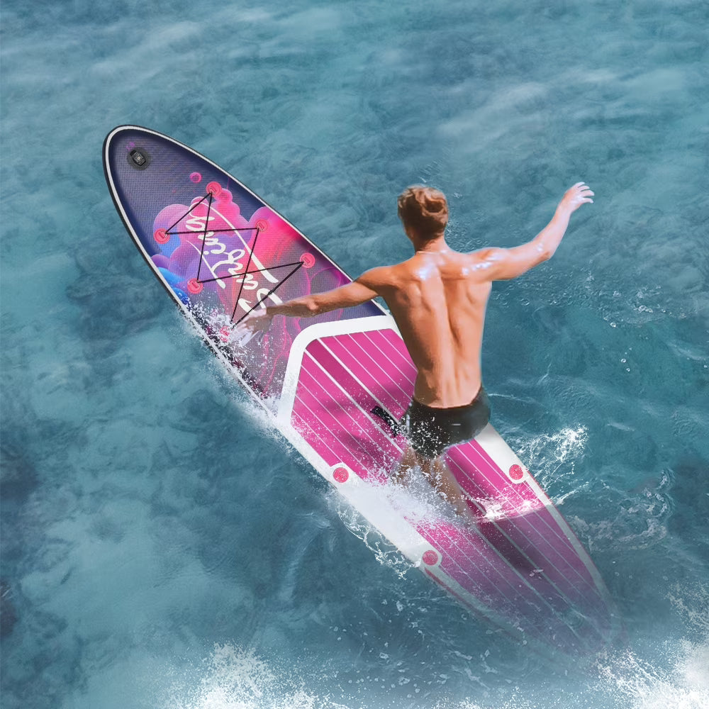 Pink Inflatable Stand Up Paddle Board and Sit-on Kayak Set with Backpack Z285916