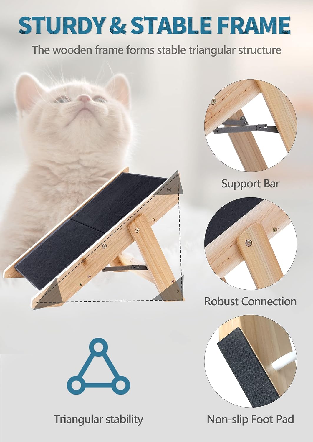 2 in 1 Foldable Wooden Non Slip Pet Stairs T500