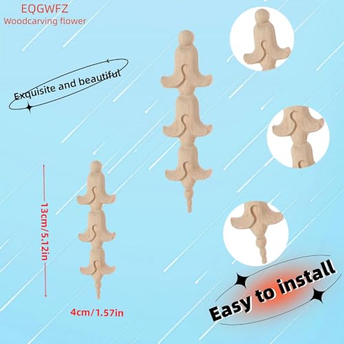 Unpainted Wood-Carved Decorative Onlays F612497