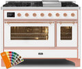 48 Dual Fuel Natural Gas Range with Copper Trim O3115