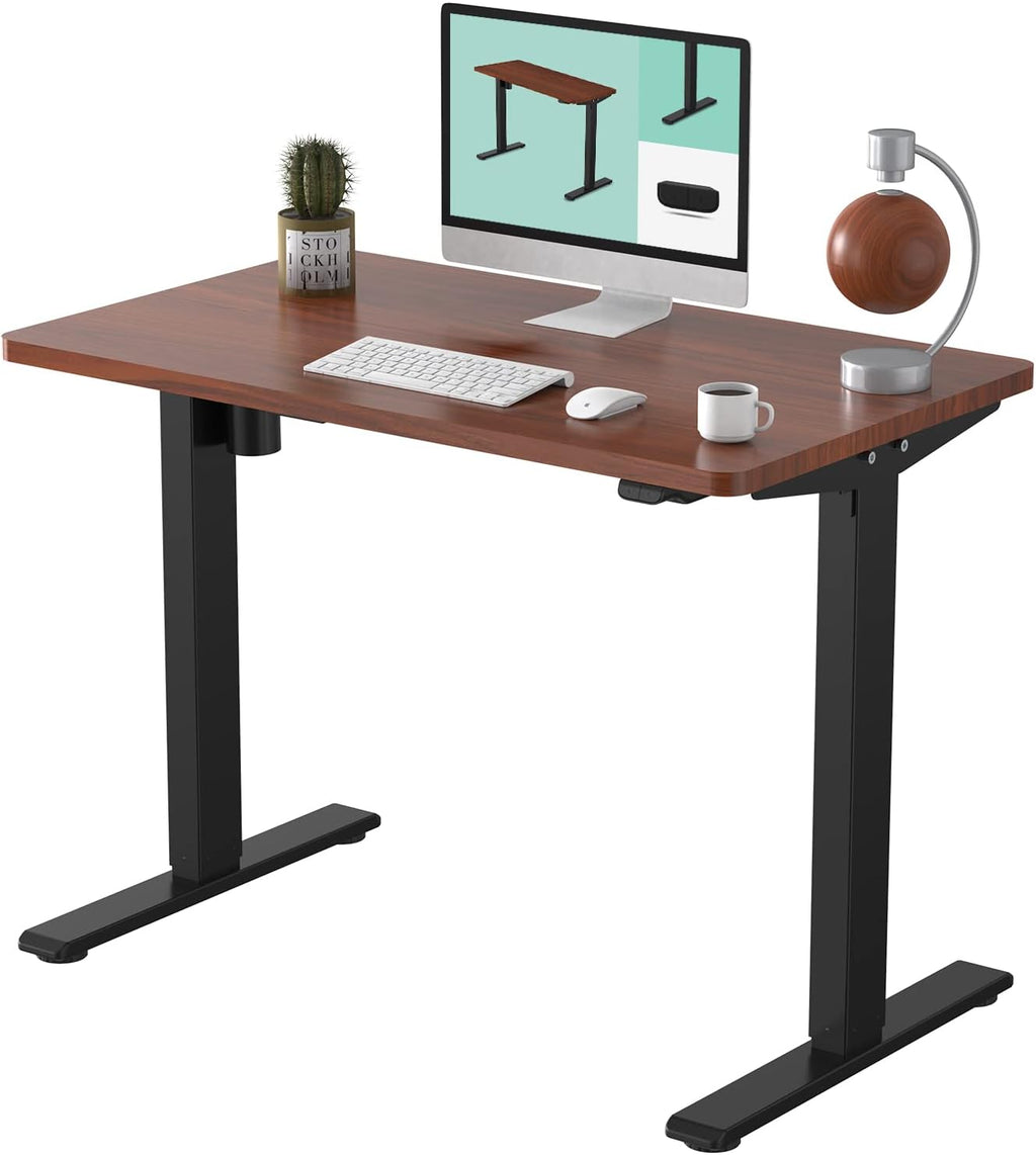 55 x 28 Inches Electric Stand Up Desk with White Top K42618