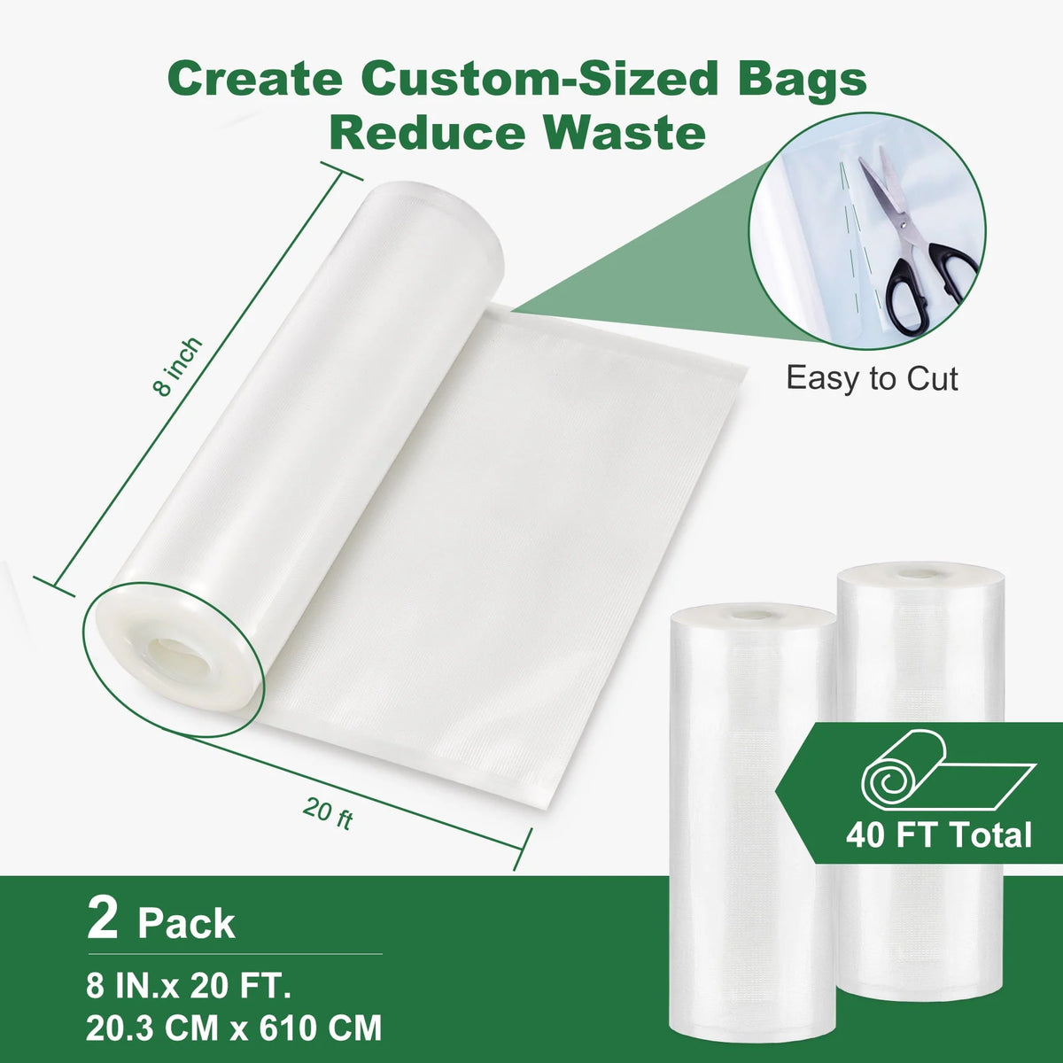 Stainless Steel 8-in-1 Vacuum Sealer with Built-in Cutter and Bag Storage E240284