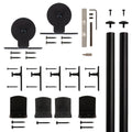 Black Top-Mount Rolling Barn Door Hardware Kit with 6-ft. Rail B14124