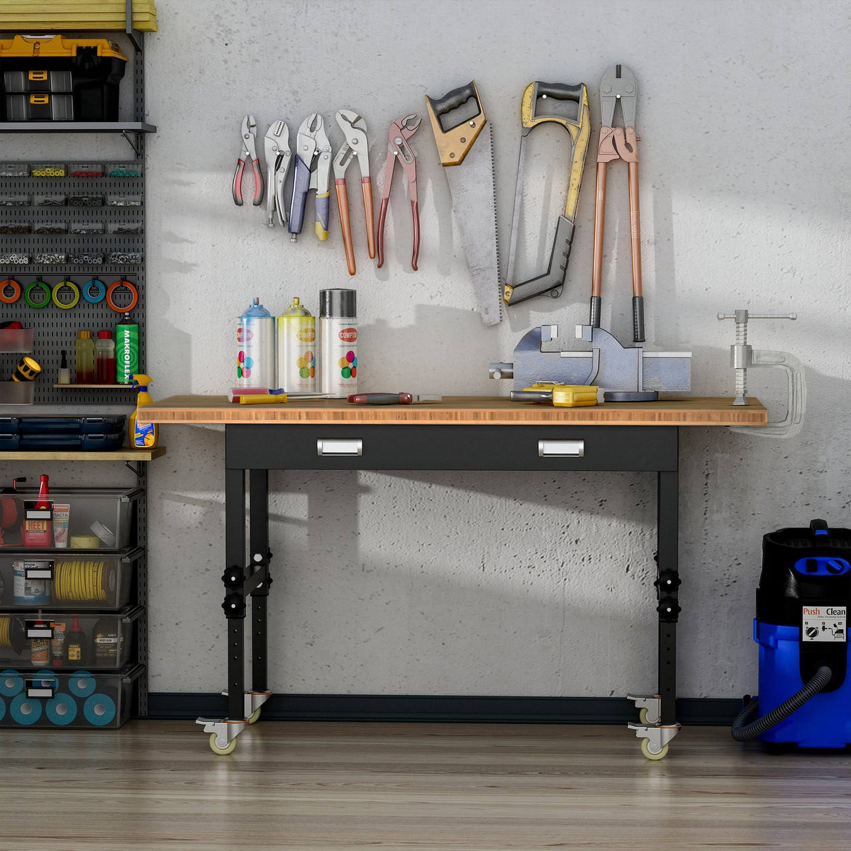 Mobile Workbench with Four Lockable Casters J6068