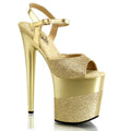 Gold 8x22 Heel Ankle Strap Platform S E55519