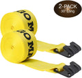 2 Winch Straps, 4 x30' Flatbed Trailer Tie-Downs with Flat Hooks T86608