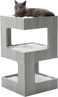 27.5 Inch Multi-Level Cat Tree with Removable Soft Blanket B64500