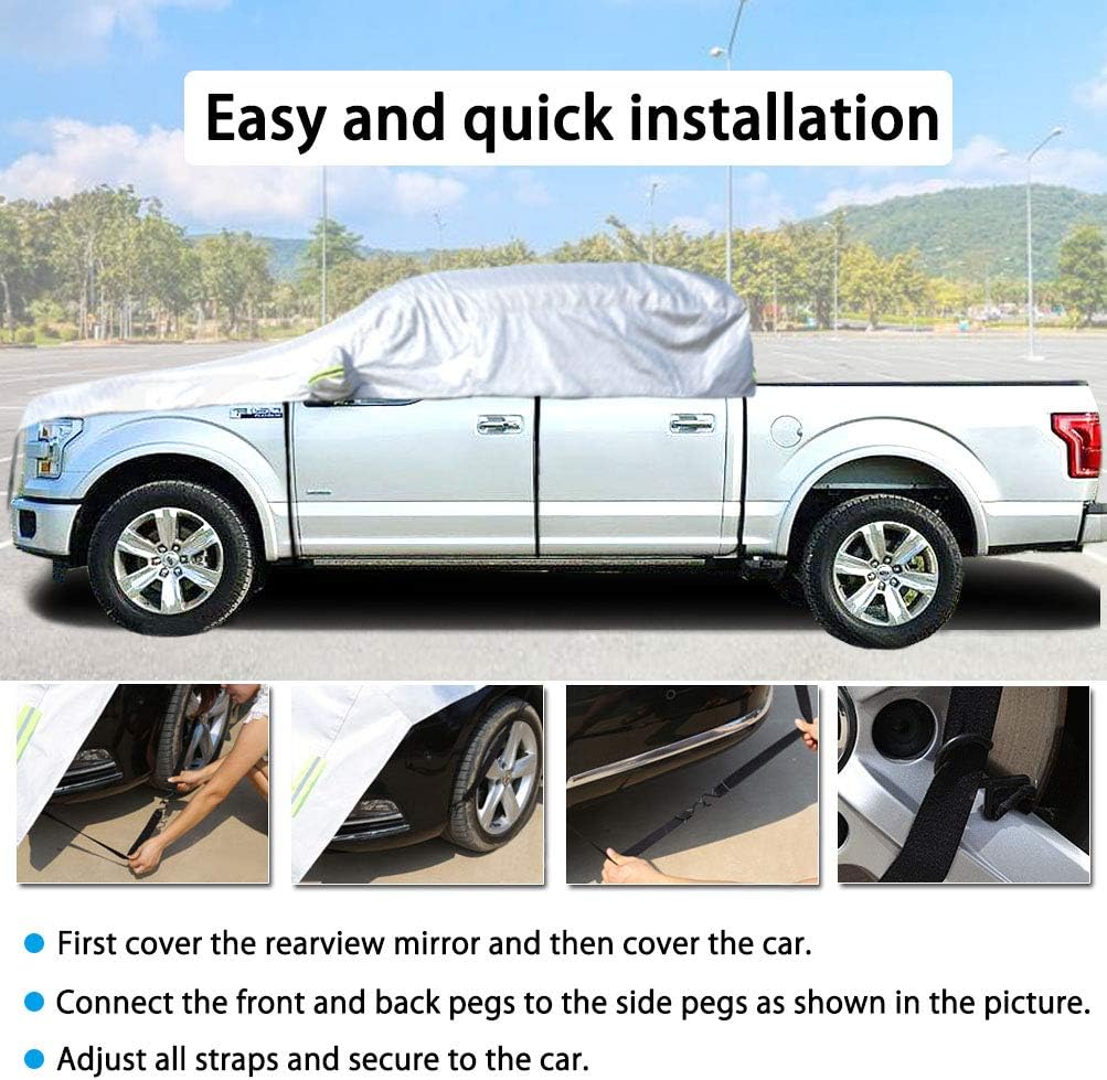 Half Car Cover Cotton All Weather Waterproof Universal D18629