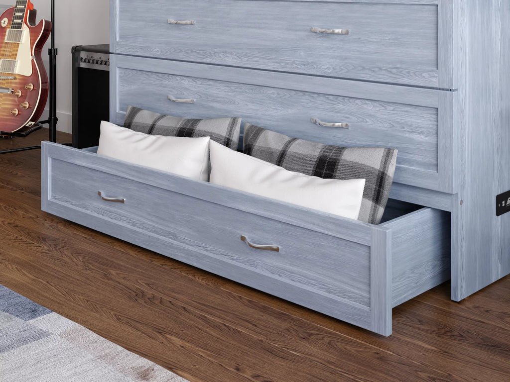 Solid Wood Murphy Bed Chest with Mattress R29068