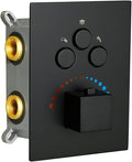 Matte Black 3-Way Thermostatic Shower Diverter Mixer Valve Trim K629