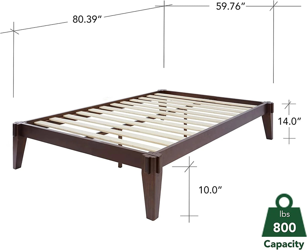 Full Size Solid Wood Bed Frame Without Headboard G42362