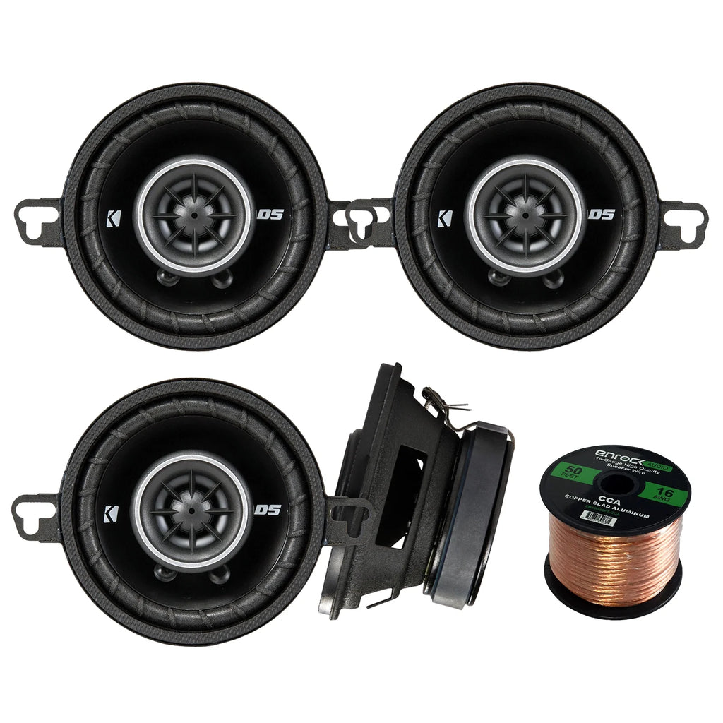 4 x 3-1/2-Inch 30W 2-Way Coax Speakers with 50 Foot Speaker Wire C539