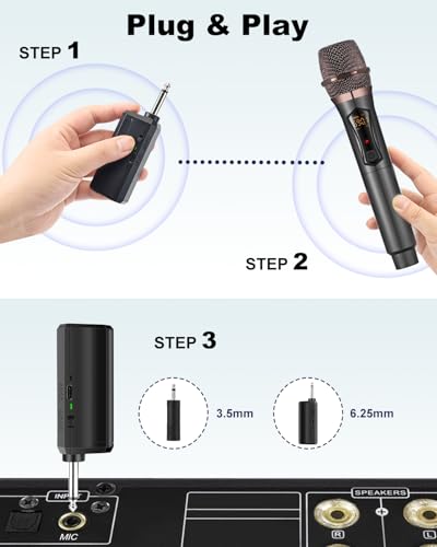 Wireless Metal Dynamic Microphone System with Rechargeable Receiver E154