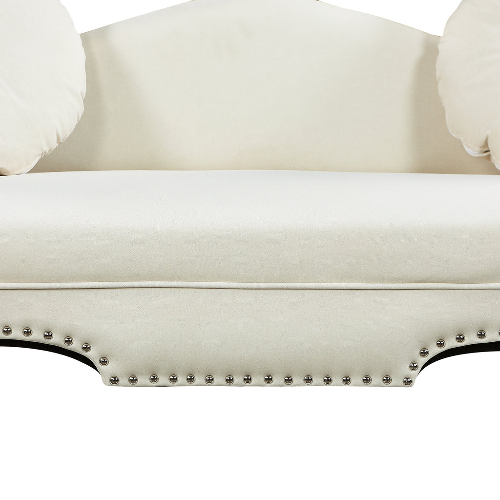 Velvet Loveseat Sofa with Nail Head Trimming and Tufted Design P91792