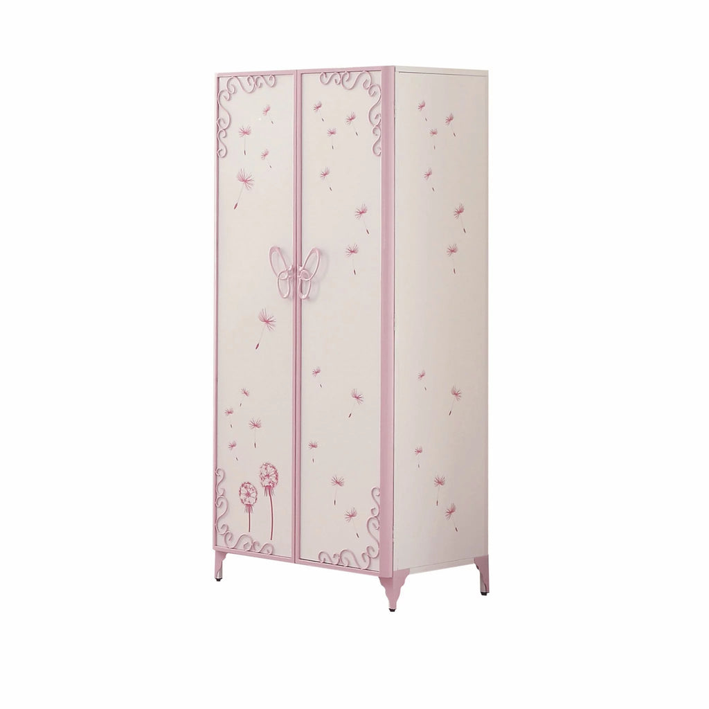 White and Light Purple Metal Tube Armoire H559640