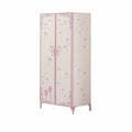 White and Light Purple Metal Tube Armoire H559640