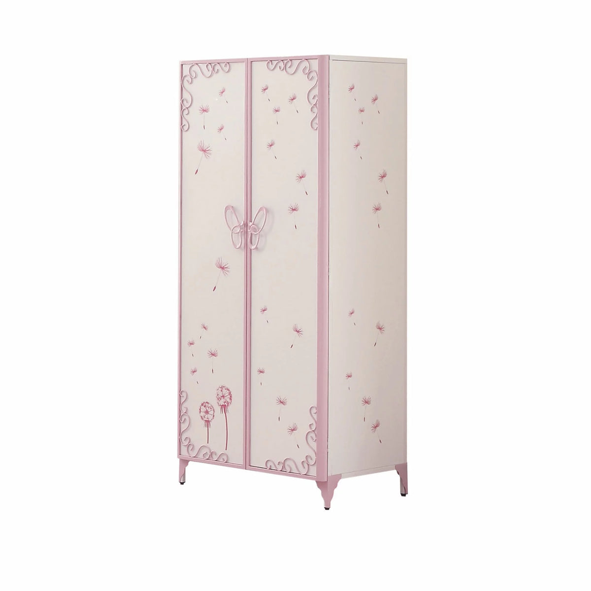 White and Light Purple Metal Tube Armoire H559640