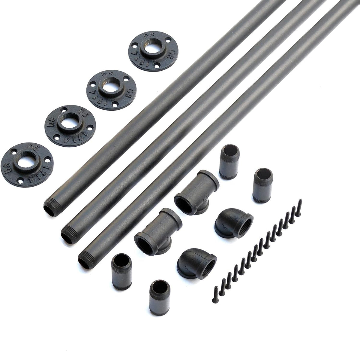 Black Industrial Wall Mount Pipe Handrail L85651